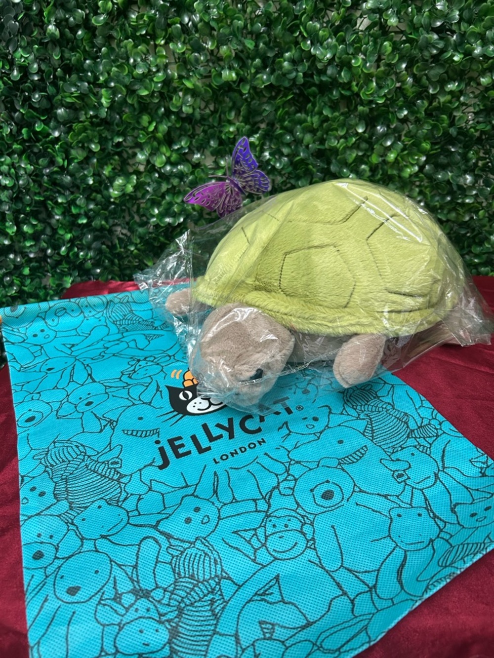 Jellycat Plush Turtle Stuffed Animal – Soft Toy with Bag – New
